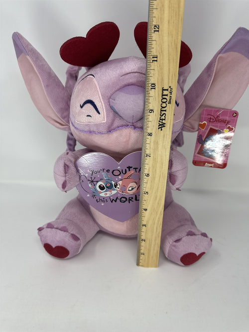 Disney Stitch Angel Valentine's Day Plush Love Heart Stuffed Animal