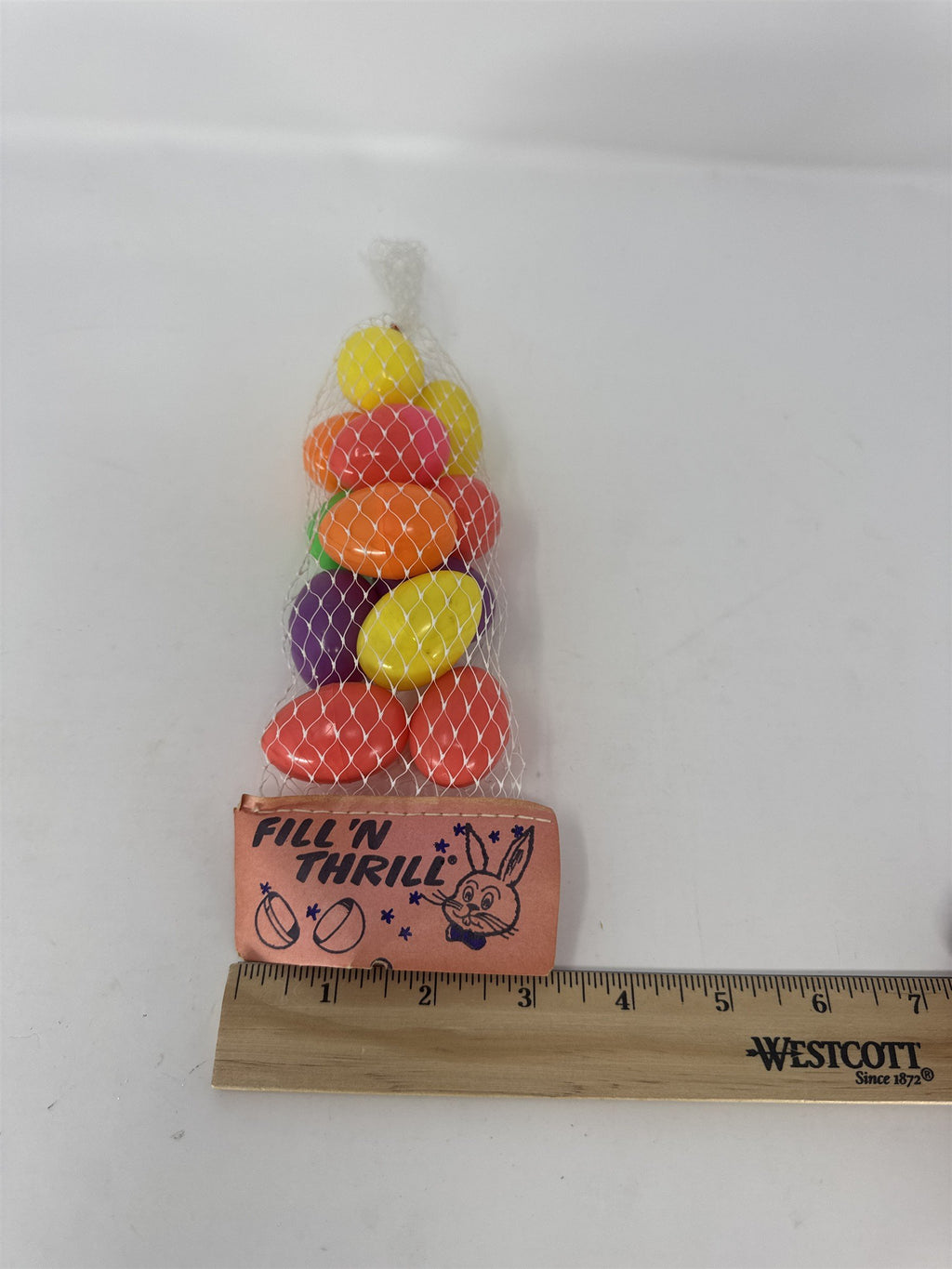 Vtg Fill 'N Thrill Easter Eggs 12 Plastic Miniature Easter Eggs Hunting Game Egg