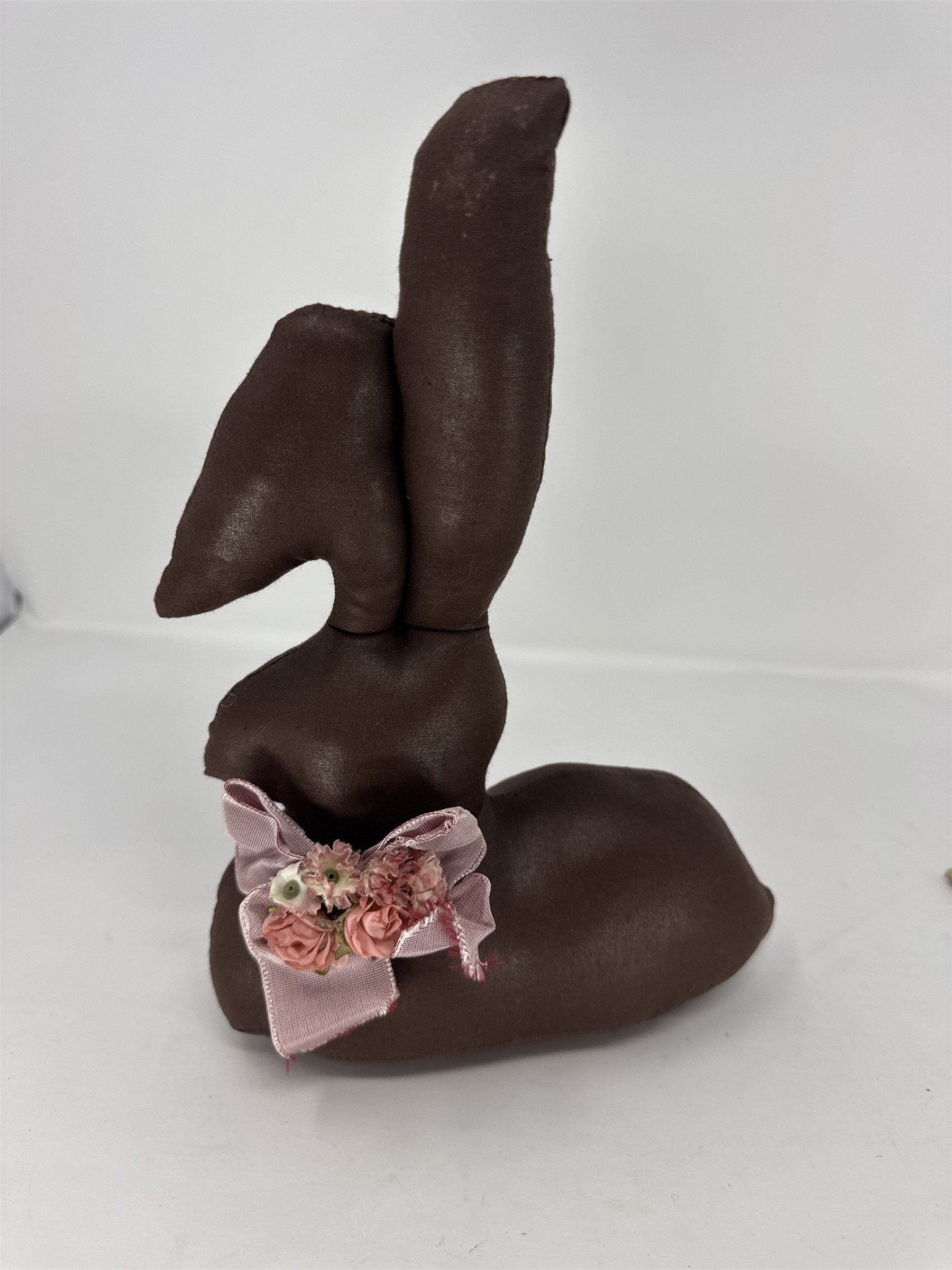 Overly-Raker Inc Chocolate Brown Plush Bunny Rabbit Primitive Folk Art PA