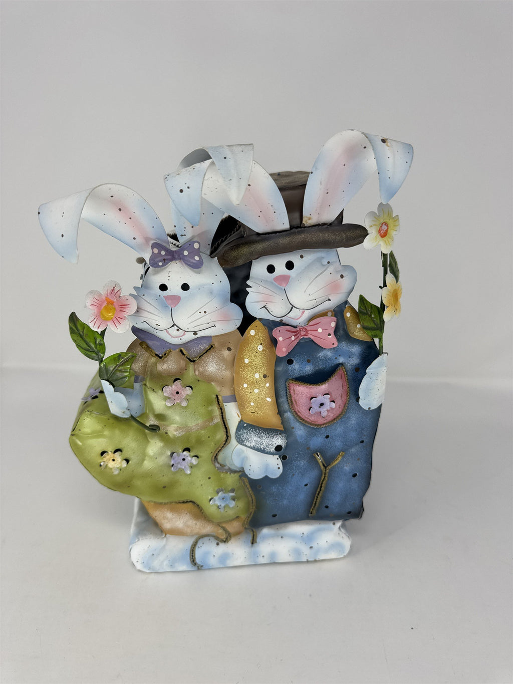 Home Interiors Easter Bunny Votive Candle Holder Metal Couple Tea Light