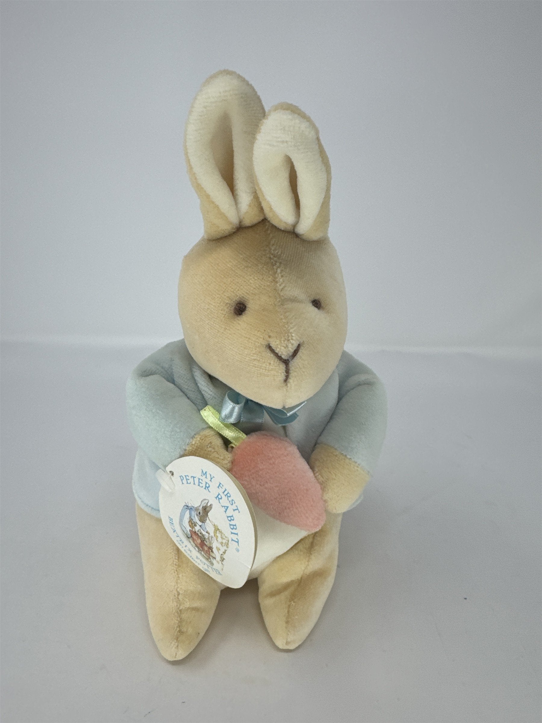 Eden My First Peter Rabbit Plush Beatrix Potter Blue Jacket Carrot Stuffed Toy