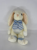 Vintage 1980s Large Easter Bunny Plush Satin Fabric Striped Vest Made In Korea