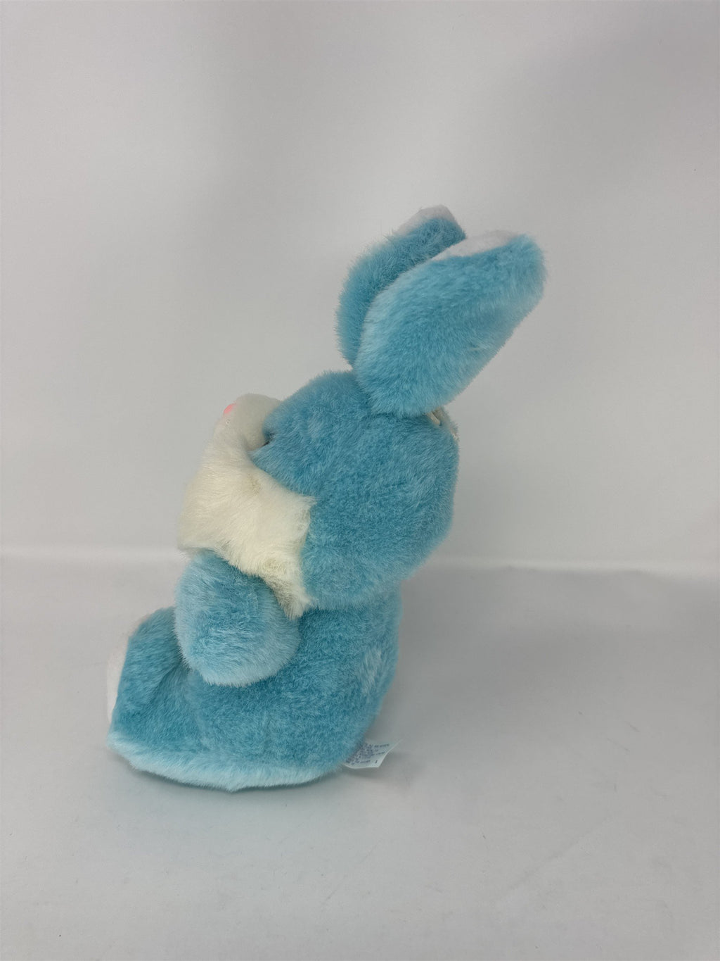 Vintage Dan-Dee Bunny Plush Turquoise Blue White Fluffy Rabbit Easter Egg