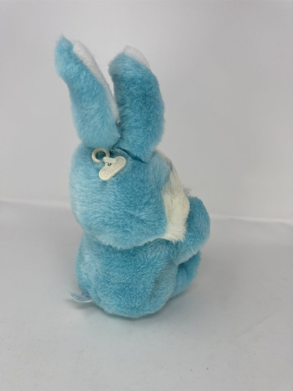 Vintage Dan-Dee Bunny Plush Turquoise Blue White Fluffy Rabbit Easter Egg