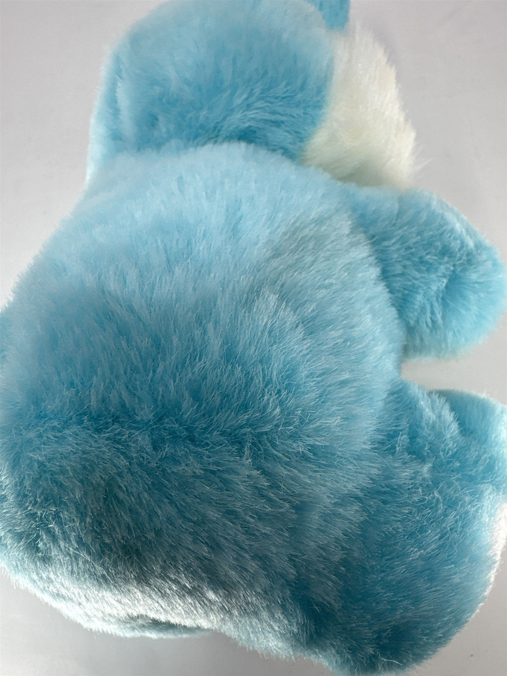 Vintage Dan-Dee Bunny Plush Turquoise Blue White Fluffy Rabbit Easter Egg