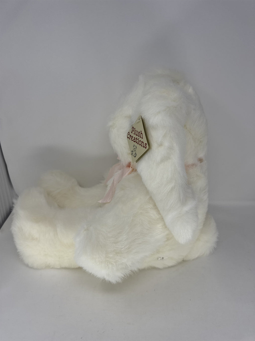 Giant Plush Creations Easter Bunny White Stuffed Animal Rabbit Pink Bow