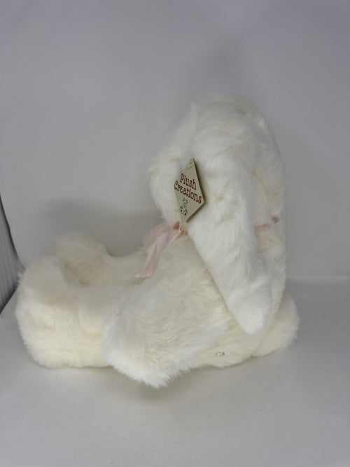 Giant Plush Creations Easter Bunny White Stuffed Animal Rabbit Pink Bow