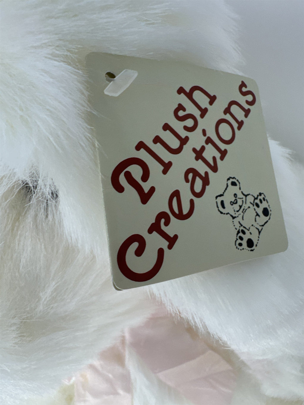 Giant Plush Creations Easter Bunny White Stuffed Animal Rabbit Pink Bow