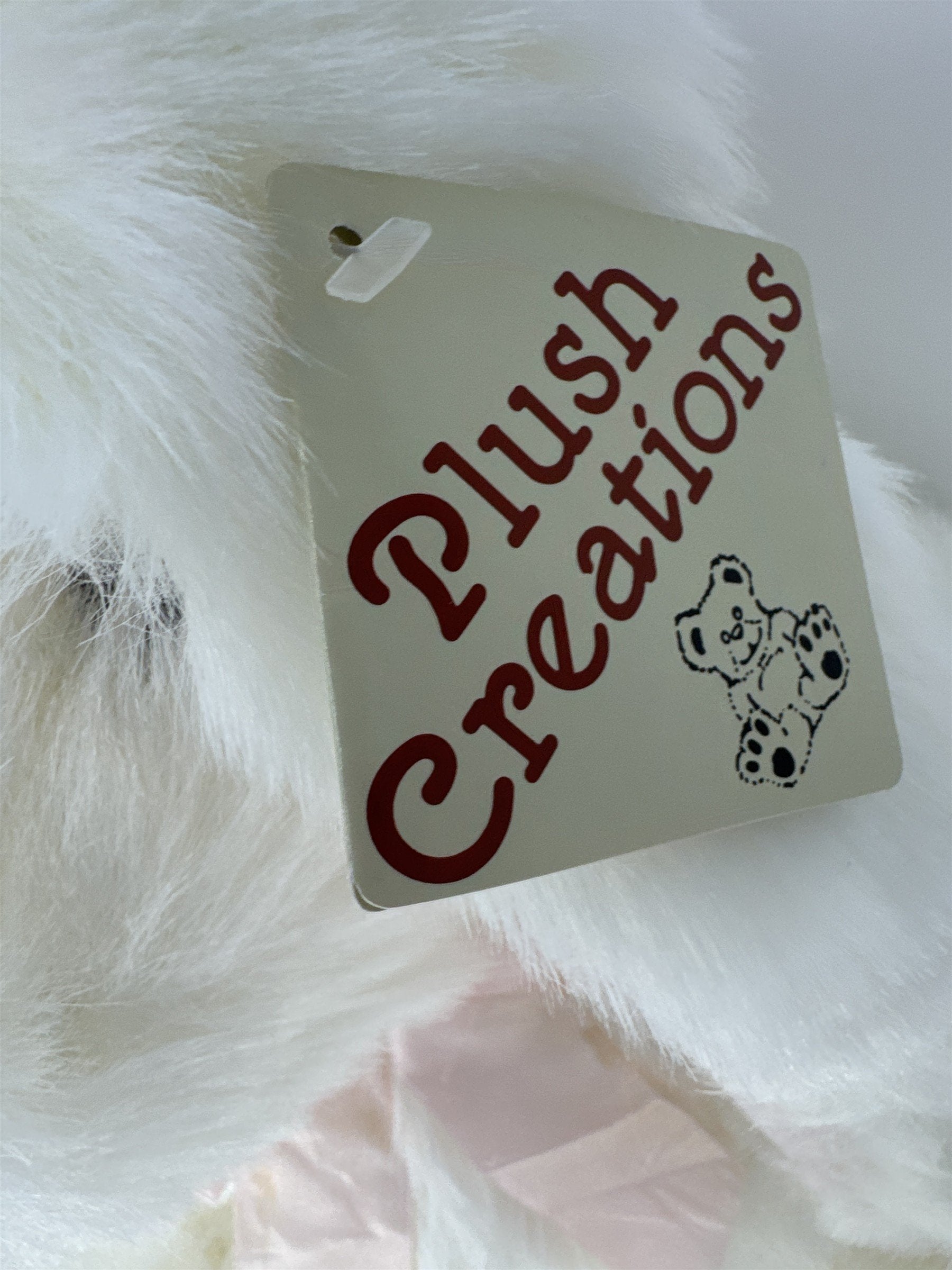 Giant Plush Creations Easter Bunny White Stuffed Animal Rabbit Pink Bow