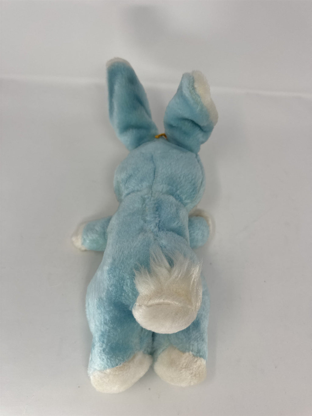 Vintage Blue Easter Bunny Plush White Chest Stuffed Animal Rabbit Pink Nose