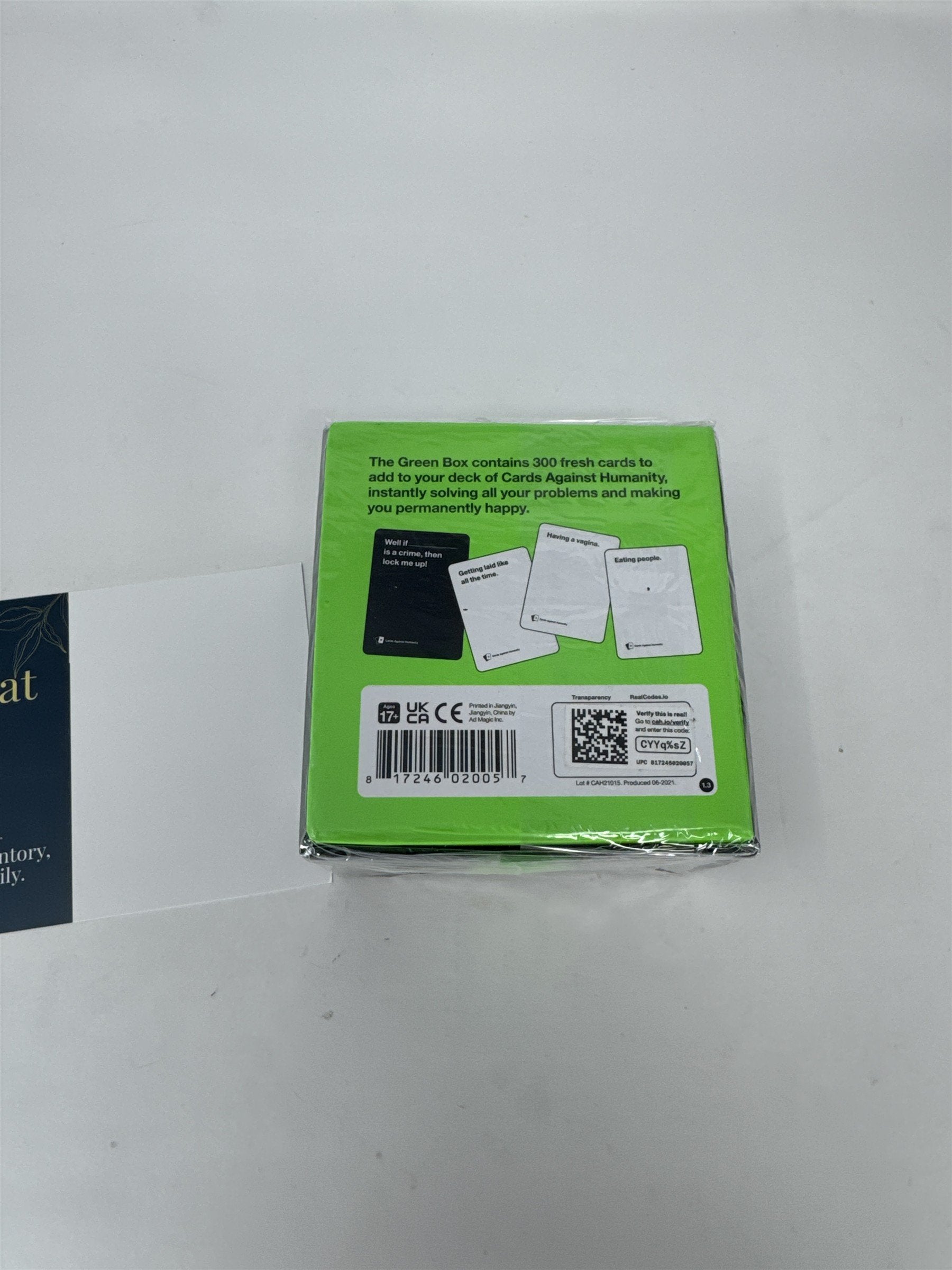 Cards Against Humanity Green Box Expansion Pack 300 Cards Adult Party Game