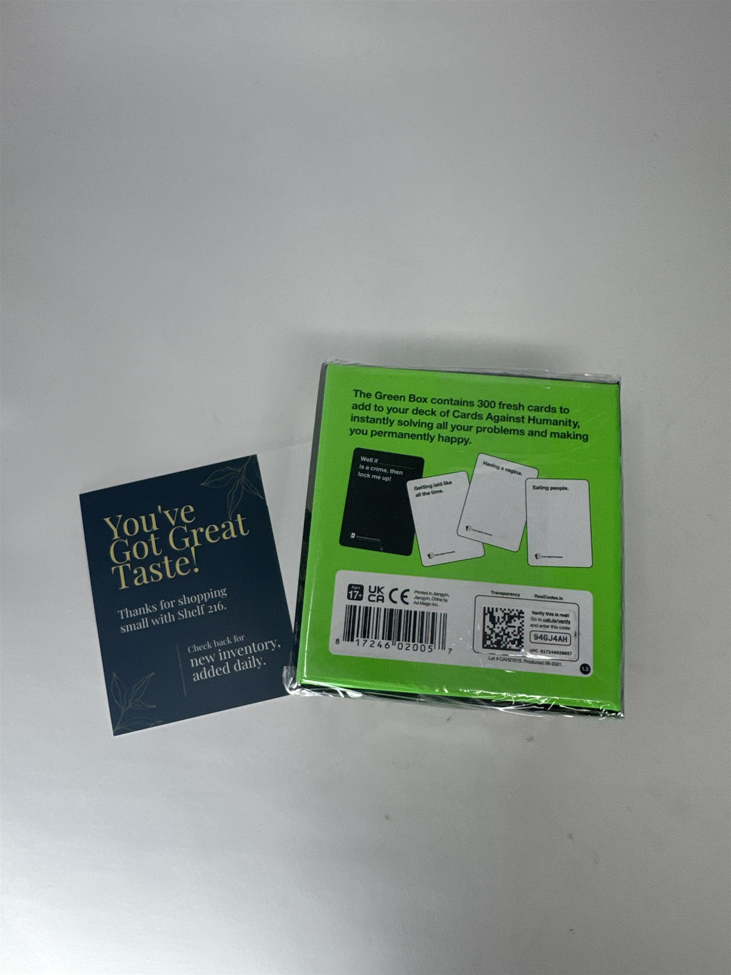 Cards Against Humanity Adult Party Game Green Box Expansion Pack 300 Cards