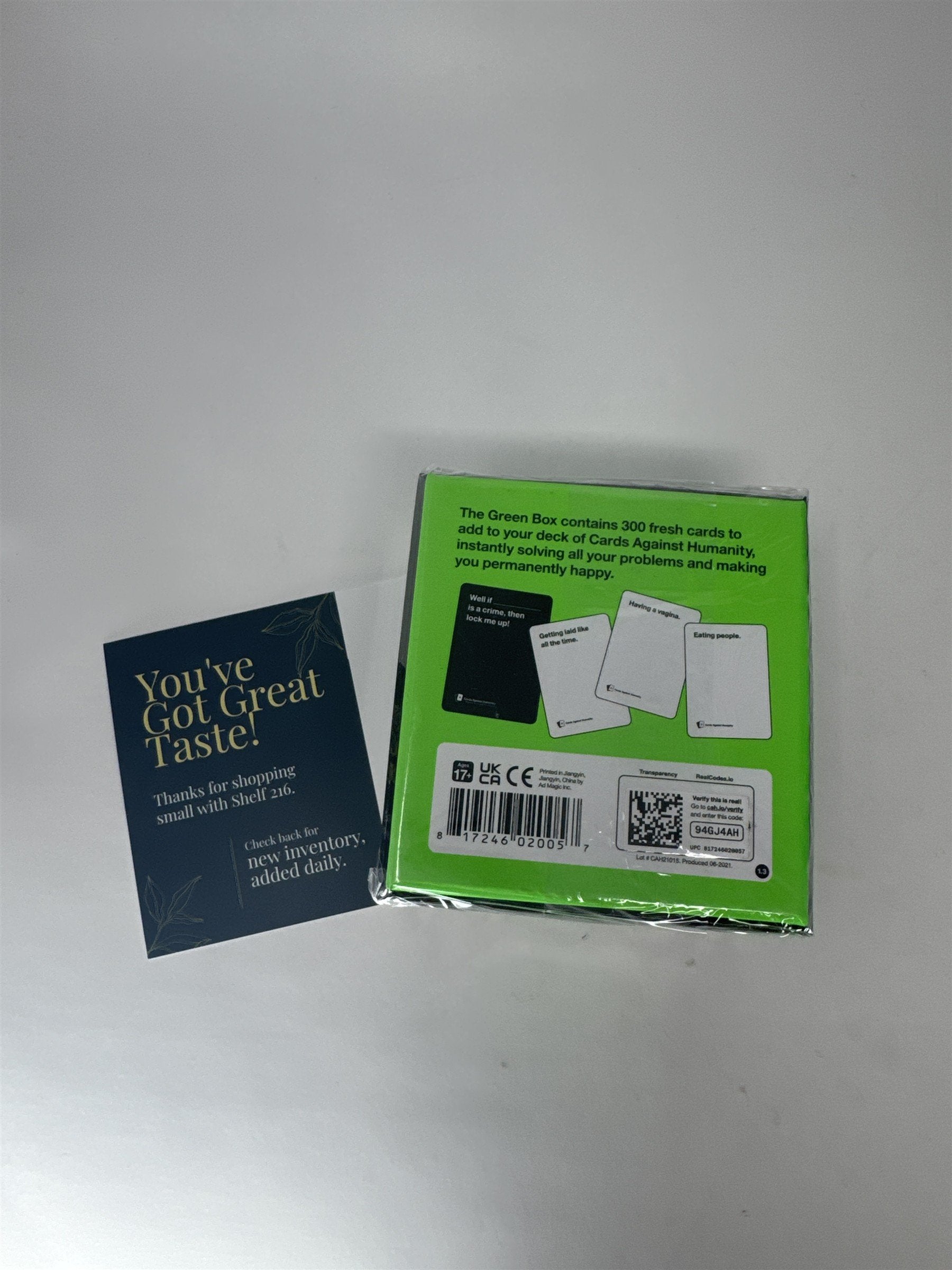 Cards Against Humanity Adult Party Game Green Box Expansion Pack 300 Cards