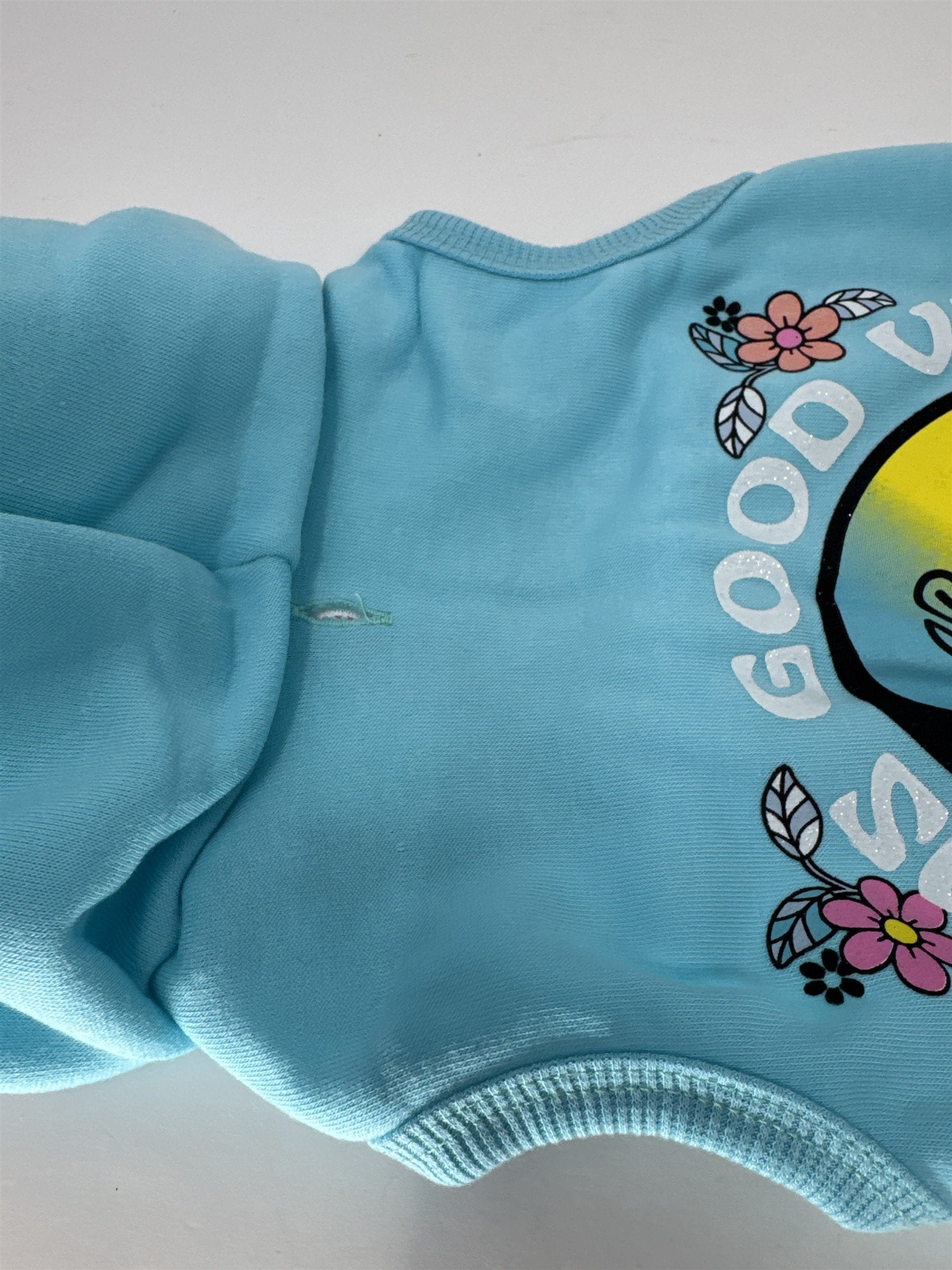 Justice Sport Dog Hoodie Size Small Turquoise Fleece Always Good Vibes Yin Yang