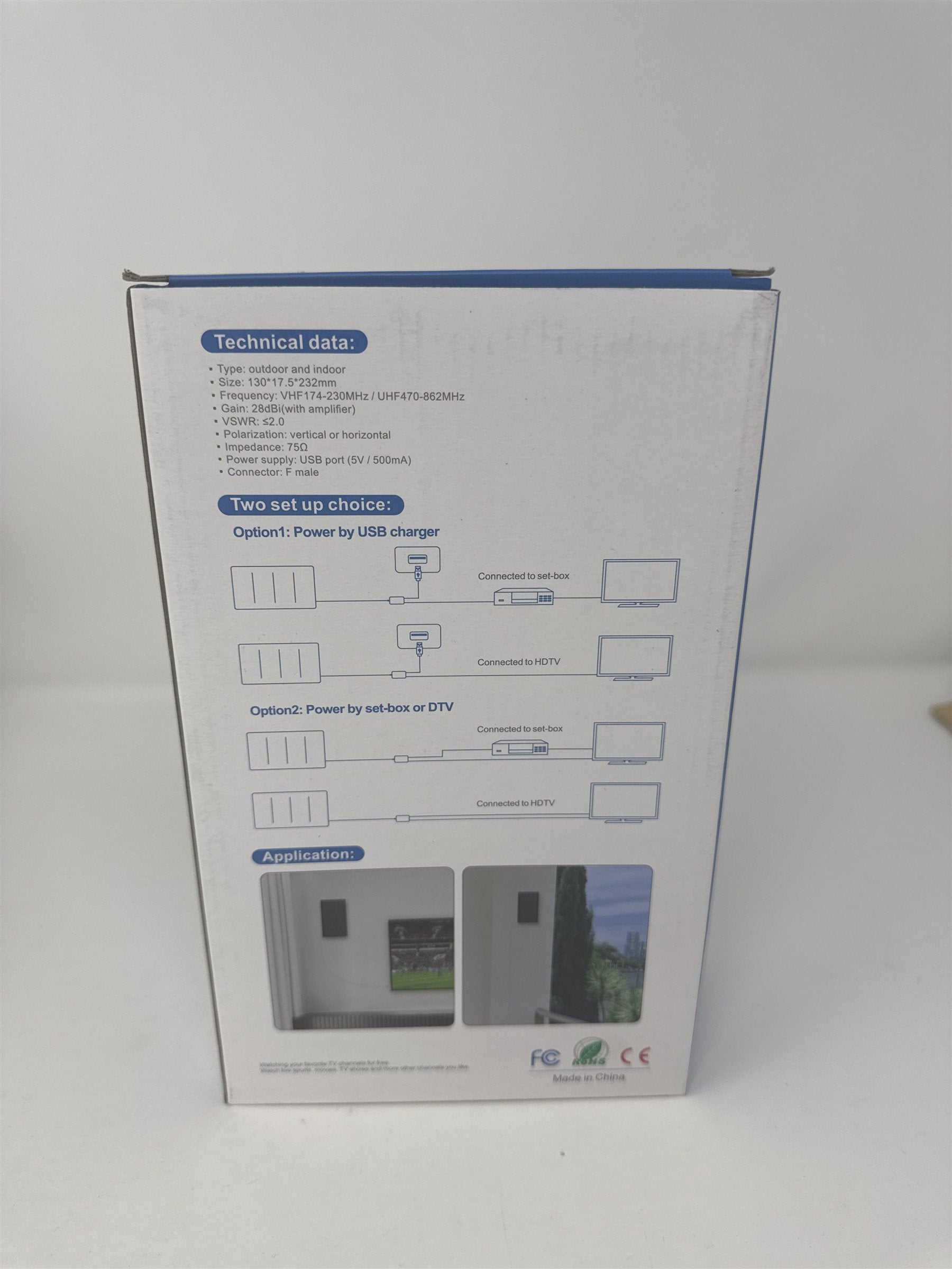 Free HDTV AN-5008 Indoor and Outdoor Strong Signal Vertical/Horizontal Antenna