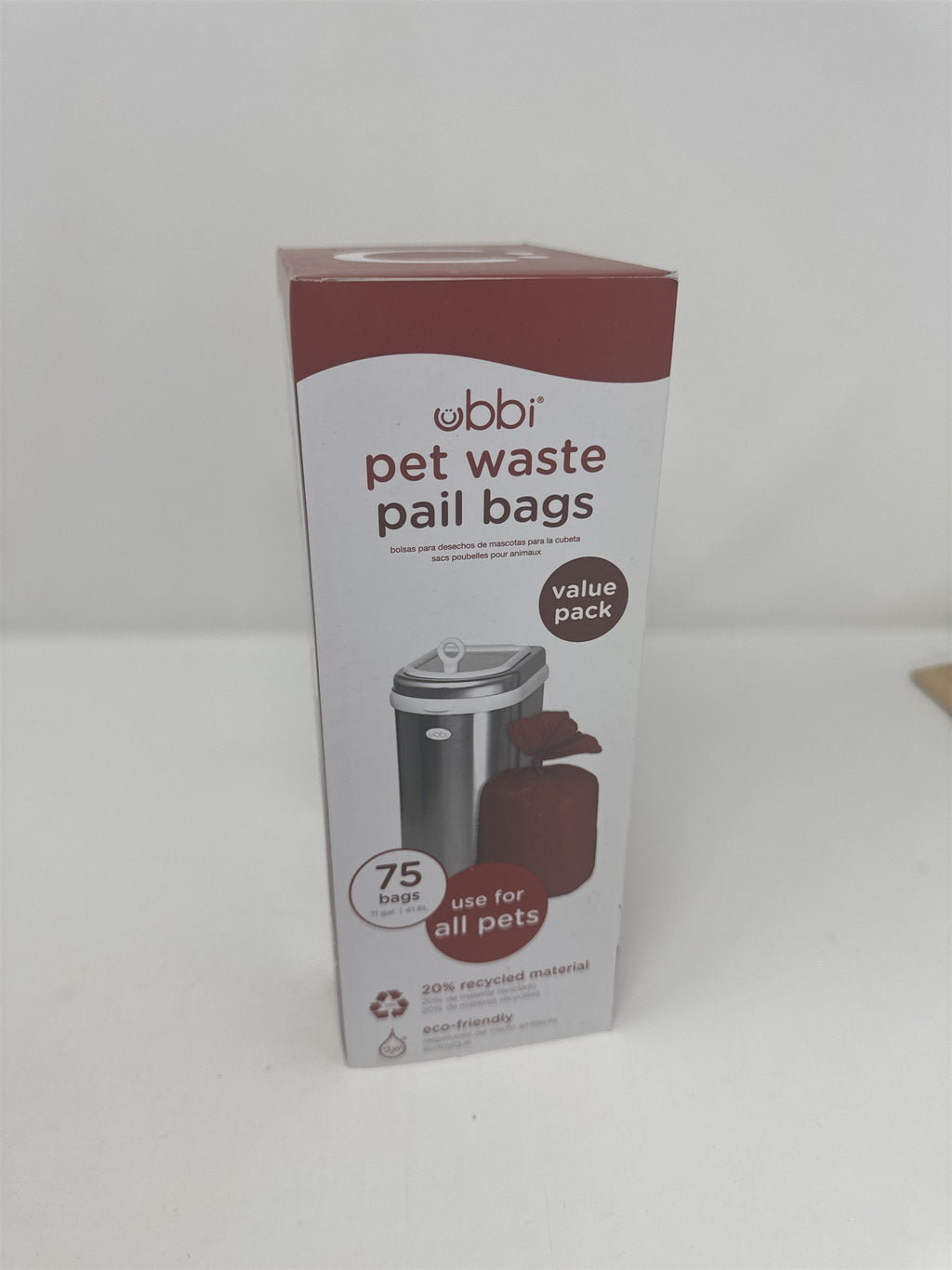 Ubbi Pet Waste Pail Bags 75 Count Value Pack 11 Gallon Eco-Friendly Recycled New