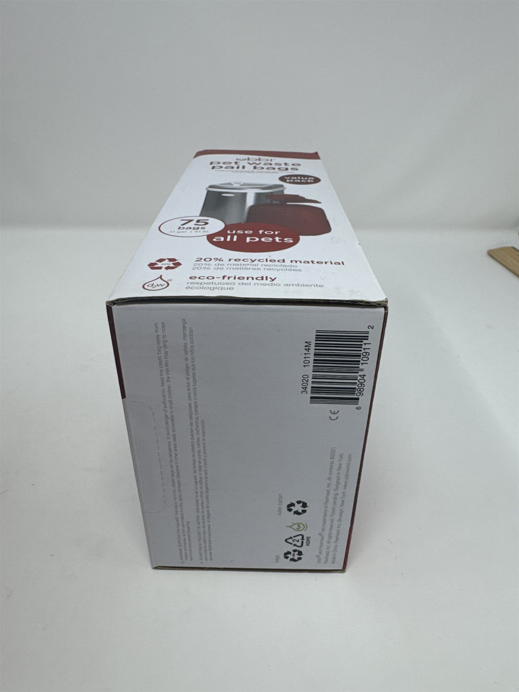 Ubbi Pet Waste Pail Bags 75 Count Value Pack 11 Gallon Eco-Friendly Recycled New