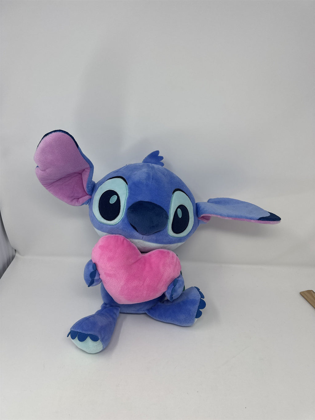 Disney Baby Stitch Plush Lilo Stitch Soft Toy Holding Pink Heart Blue Valentines