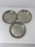 Vtg K.C.C.O. Aluminum Pie Plates Set of 3 9" Perforated Metal Baking Tins