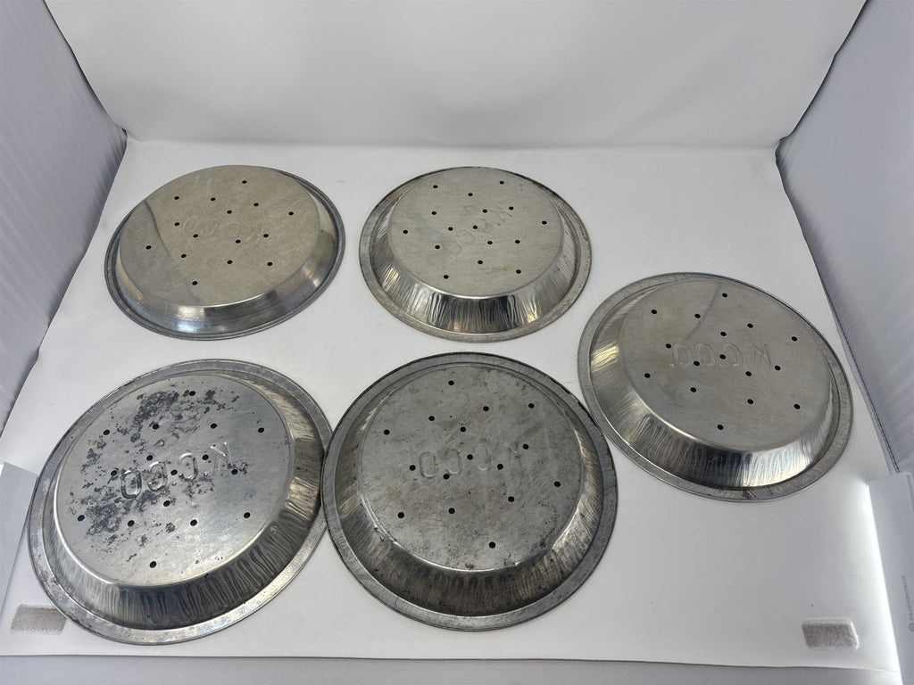 Lot of 5x Vtg K.C.C.O. Aluminum Pie Plates 9" Perforated Metal Baking Tins