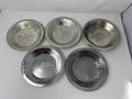 Set of 5 Vtg Jane Parke Aluminum Pie Plates 8" Metal Baking Tins Stamped Retro