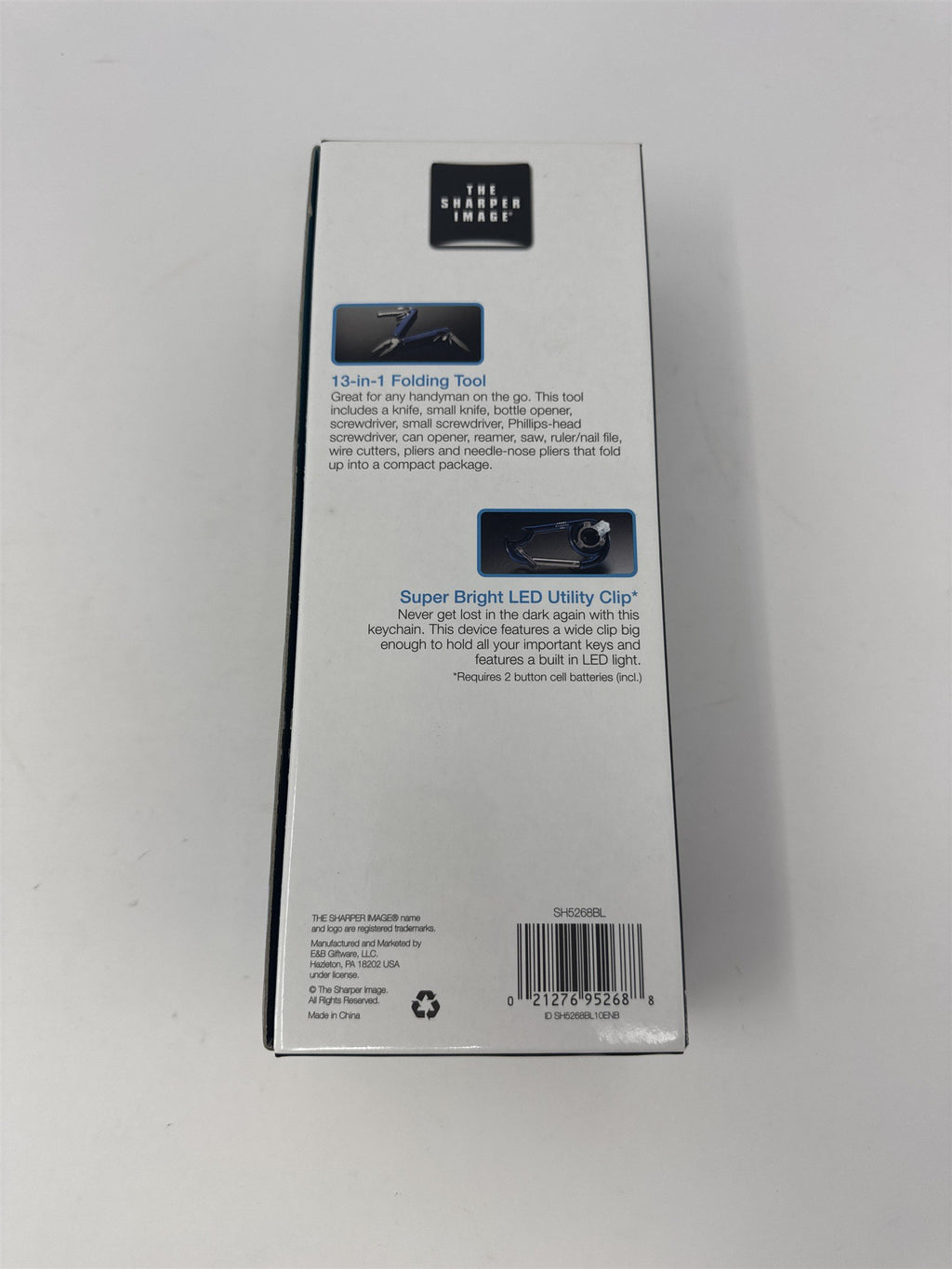 The Sharper Image 13-in-1 Folding Multi-Tool Blue LED Utility Clip Travelmate