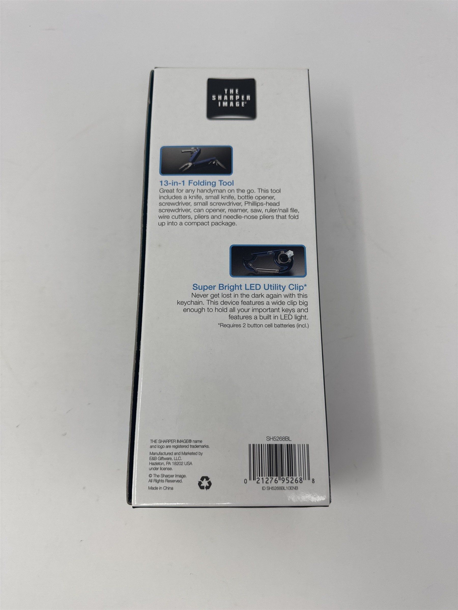 The Sharper Image 13-in-1 Folding Multi-Tool Blue LED Utility Clip Travelmate
