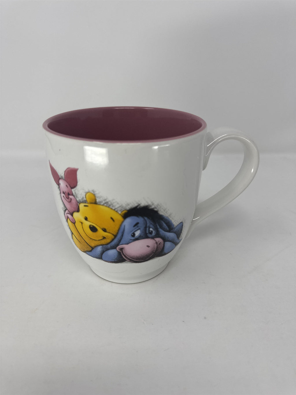 Disney Winnie the Pooh Piglet Eeyore Mug 4" Pink Interior Walt Disney World