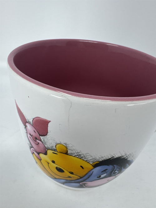 Disney Winnie the Pooh Piglet Eeyore Mug 4" Pink Interior Walt Disney World