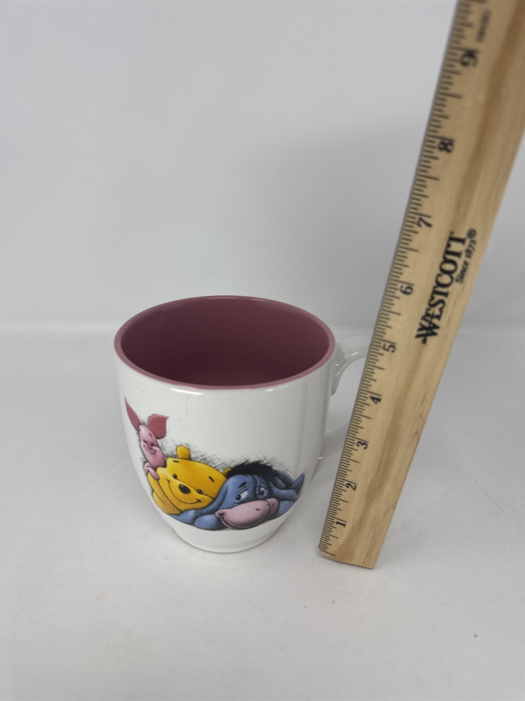 Disney Winnie the Pooh Piglet Eeyore Mug 4" Pink Interior Walt Disney World
