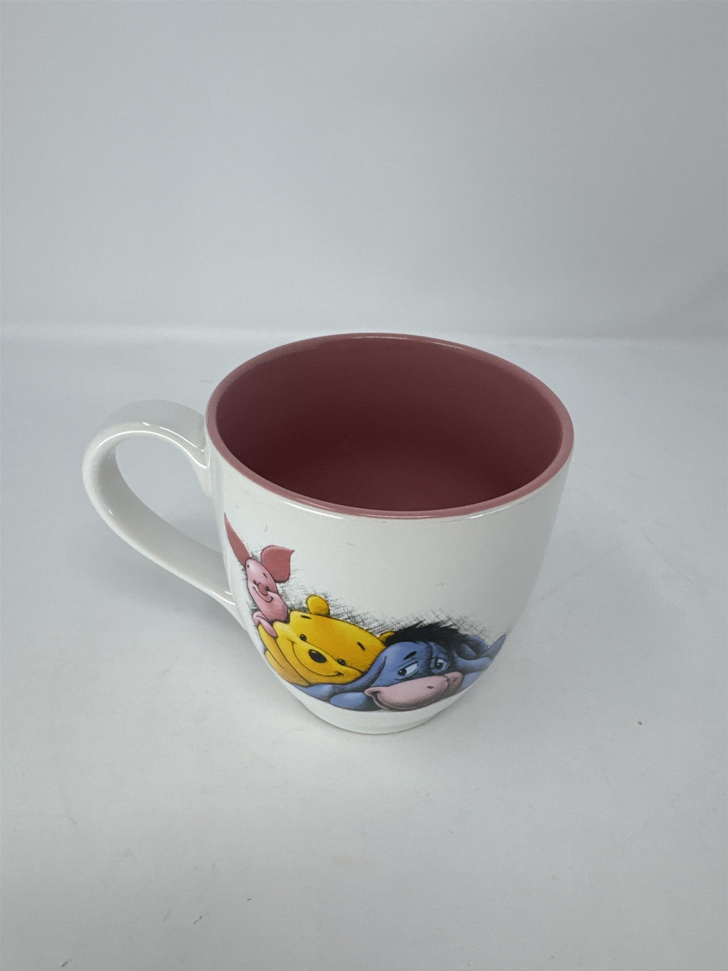 Disney Winnie the Pooh Piglet Eeyore Mug 4" Pink Interior Walt Disney World