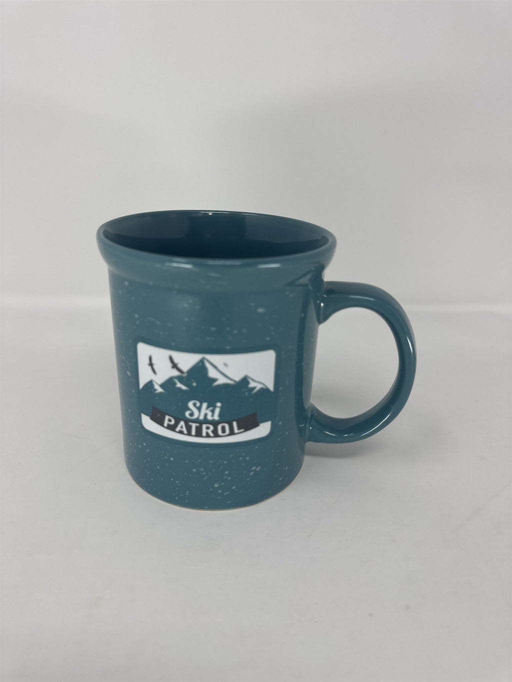 DesignPac Ski Patrol Coffee Mug Blue Speckled Camp Style Winter Skiing Gift