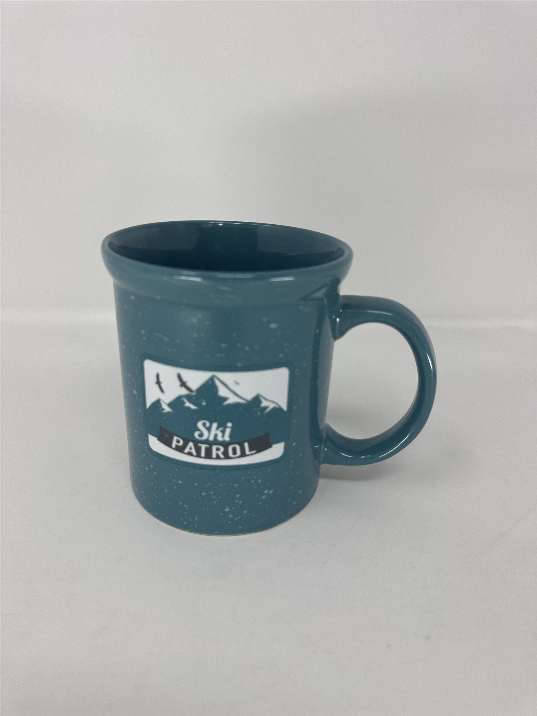 DesignPac Ski Patrol Coffee Mug Blue Speckled Camp Style Winter Skiing Gift