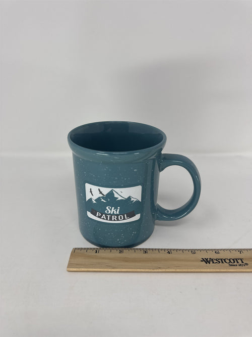 DesignPac Ski Patrol Coffee Mug Blue Speckled Camp Style Winter Skiing Gift