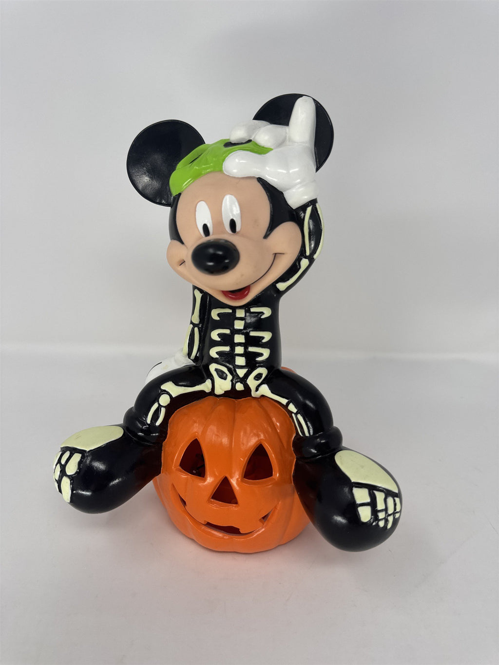 Disney Mickey Mouse Halloween Figure Skeleton Costume on Pumpkin Light Up