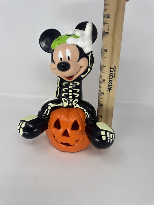 Disney Mickey Mouse Halloween Figure Skeleton Costume on Pumpkin Light Up