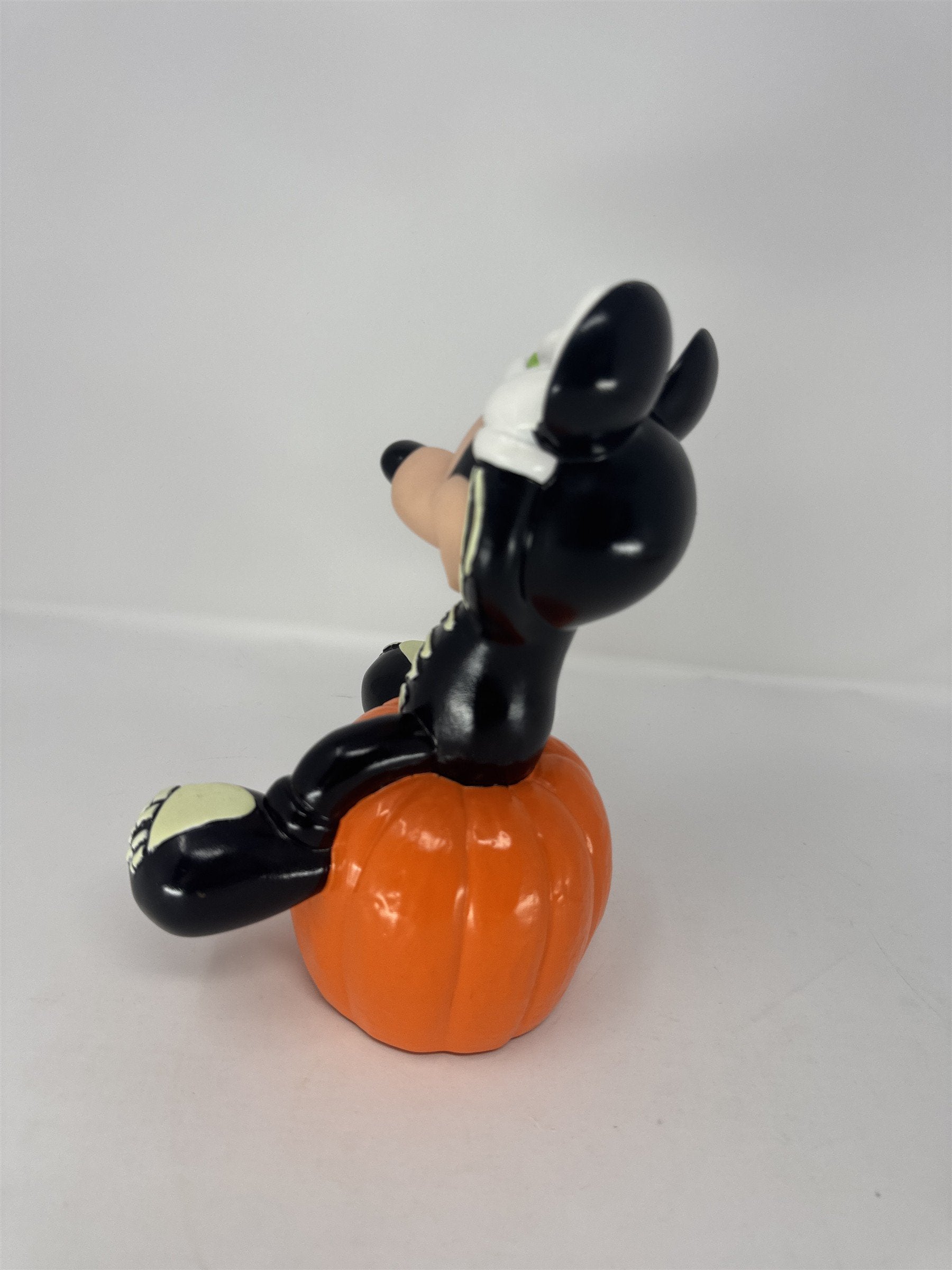 Disney Mickey Mouse Halloween Figure Skeleton Costume on Pumpkin Light Up