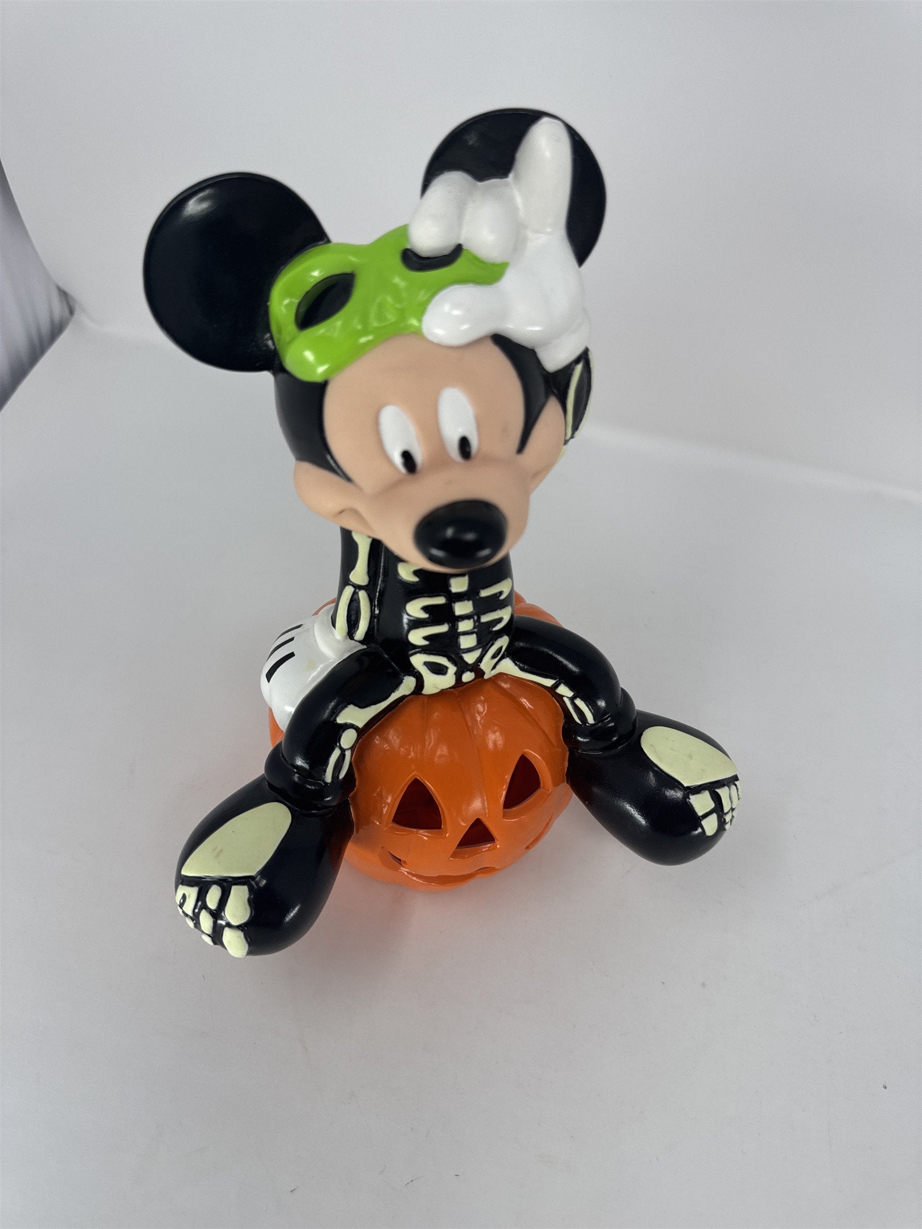 Disney Mickey Mouse Halloween Figure Skeleton Costume on Pumpkin Light Up