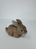 Vtg Scioto 1985 Ceramic Bunny Figurine 4.5" Easter Gray White Rabbit Sculpture