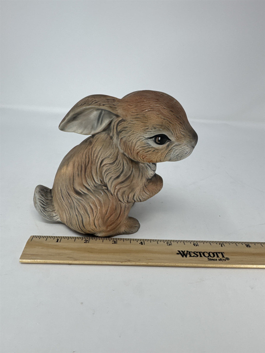 Vtg Ceramic Bunny Rabbit Figurine Easter Grey White Sculpture