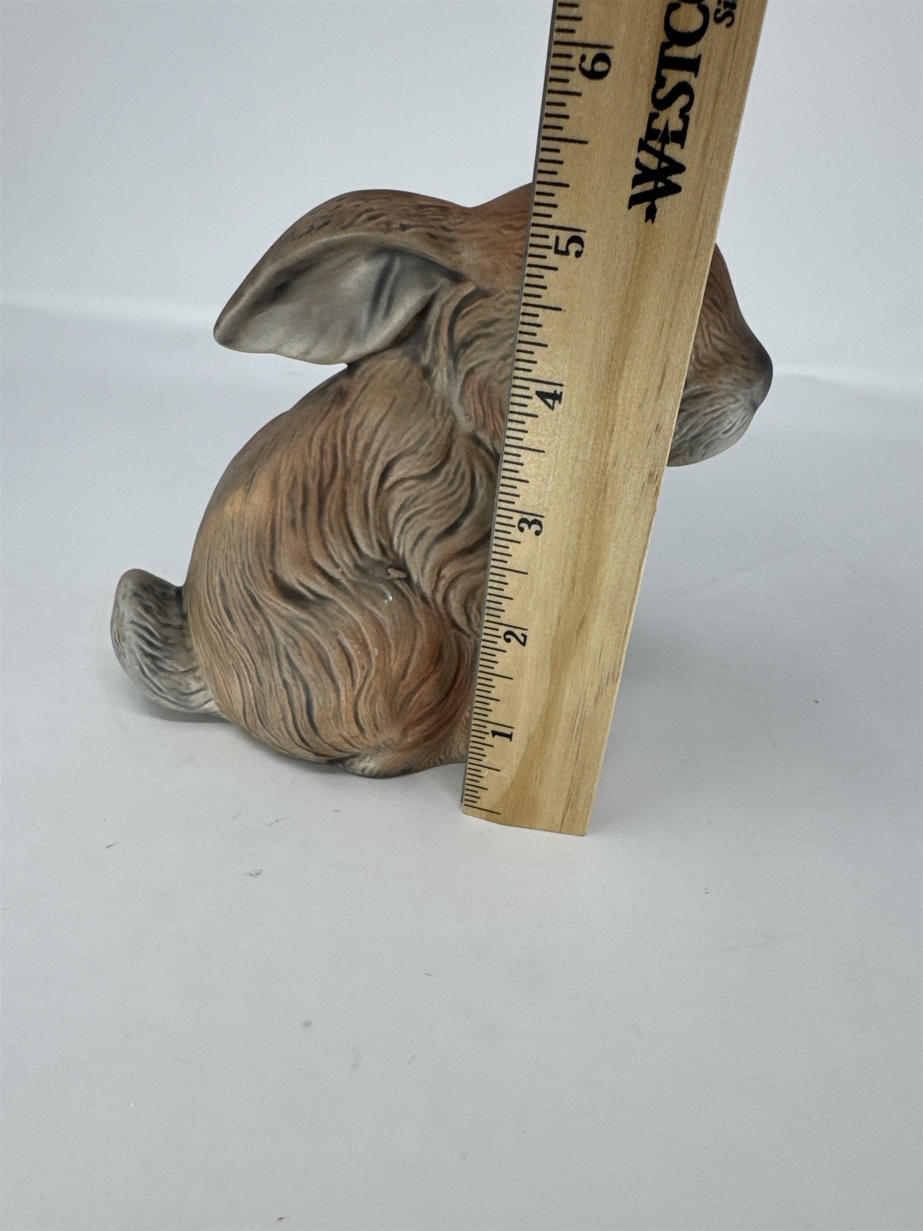 Vtg Ceramic Bunny Rabbit Figurine Easter Grey White Sculpture