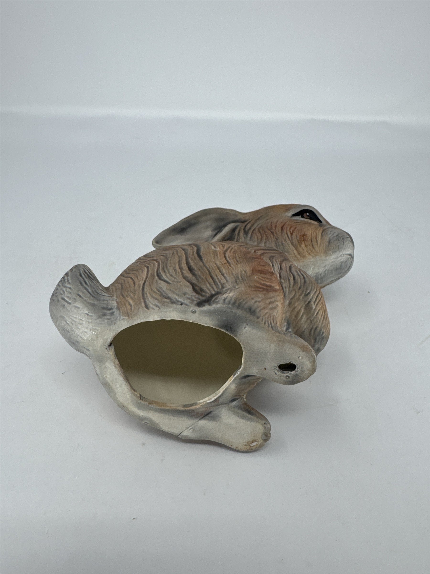 Vtg Ceramic Bunny Rabbit Figurine Easter Grey White Sculpture