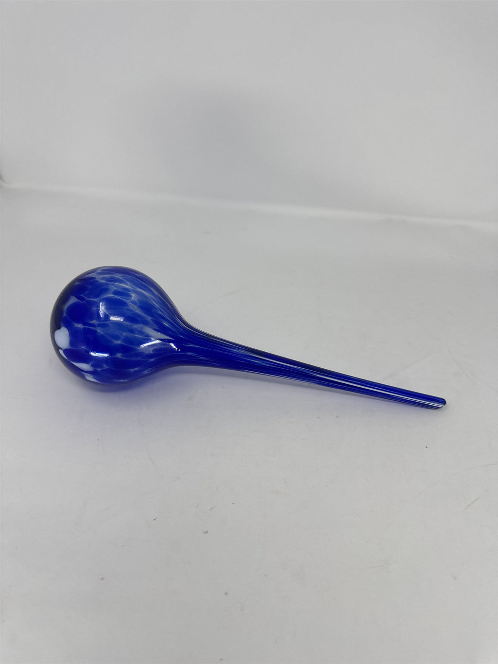 Vintage Cobalt Blue Speckled Glass Plant Watering Globe Hand Blown 12" Large