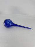 Vintage Cobalt Blue Speckled Glass Plant Watering Globe Hand Blown 12" Large