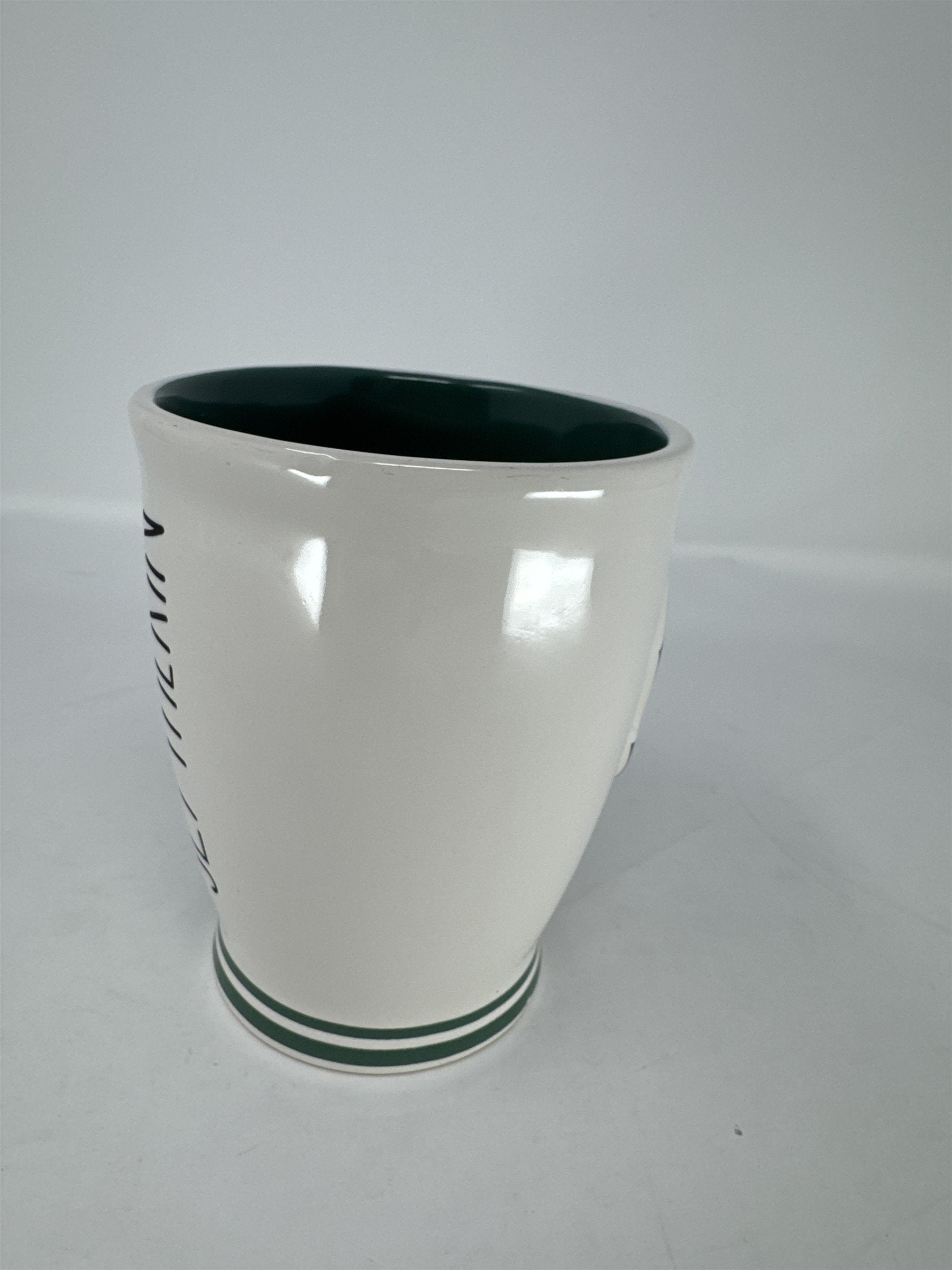 Rae Dunn Harry Potter Slytherin Mug Magenta White Green Serpent Snake Crest