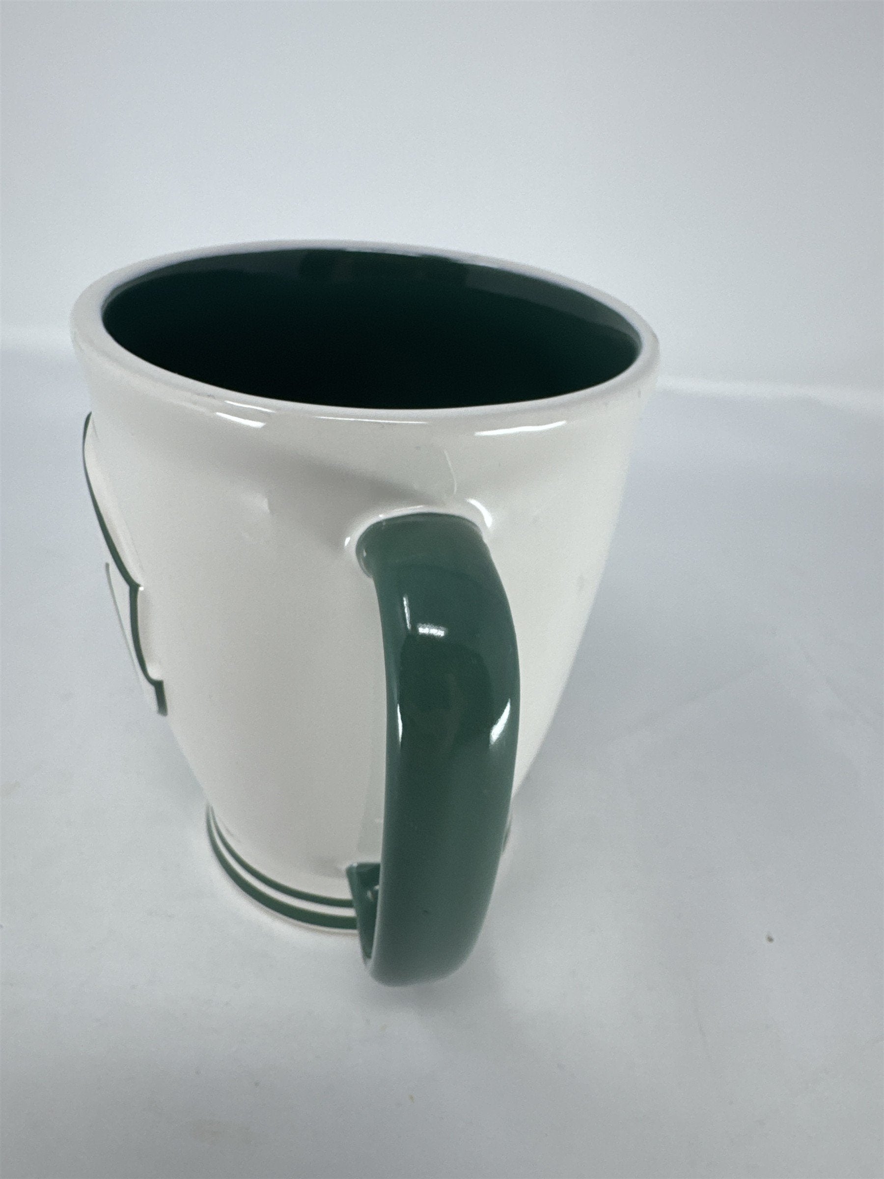 Rae Dunn Harry Potter Slytherin Mug Magenta White Green Serpent Snake Crest