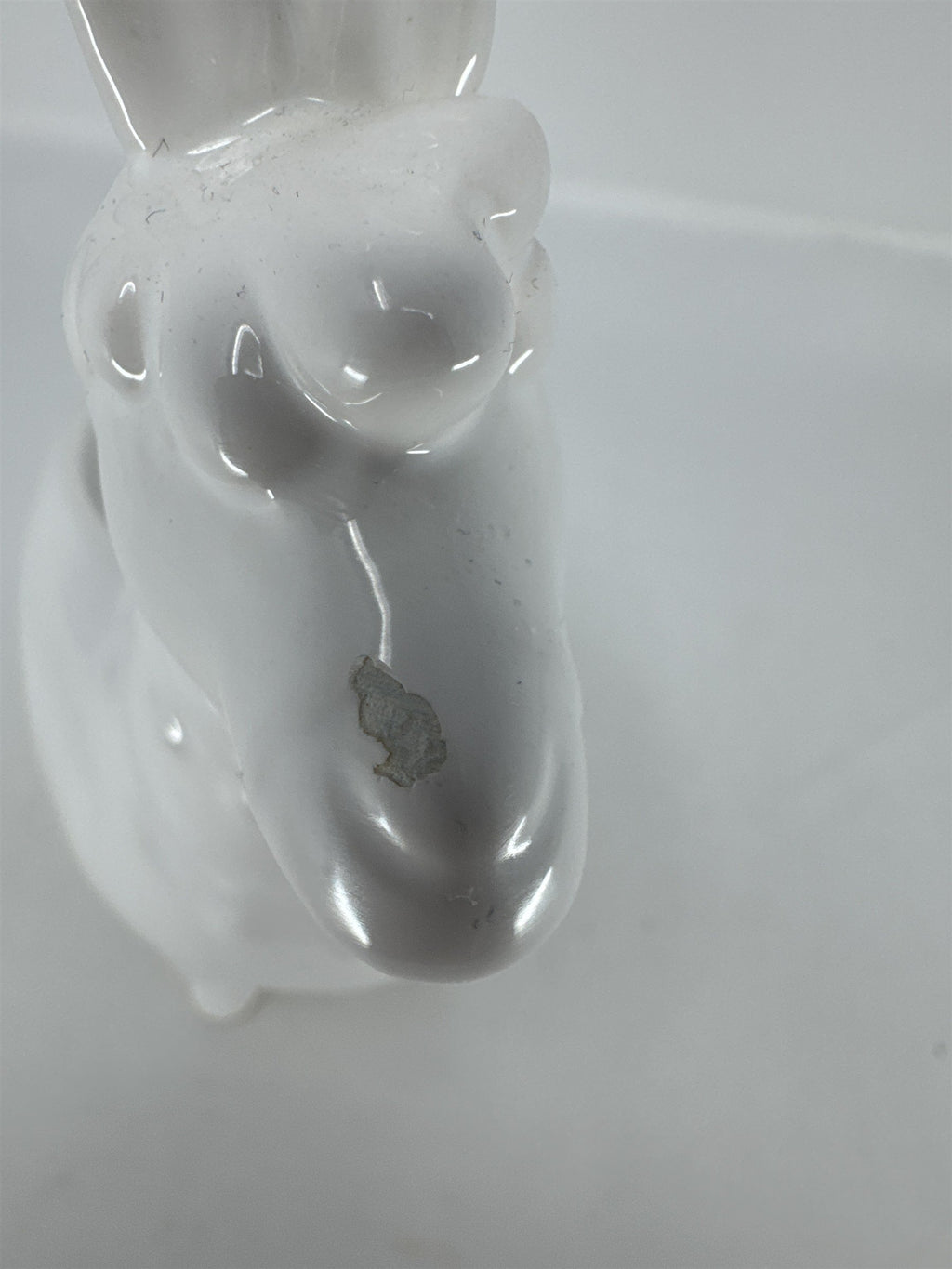 White Ceramic Llama Votive Candle Holder Glazed Porcelain Figurine Planter READ