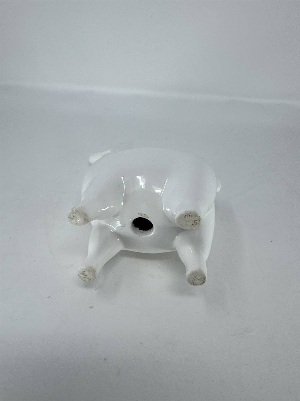 White Ceramic Llama Votive Candle Holder Glazed Porcelain Figurine Planter READ