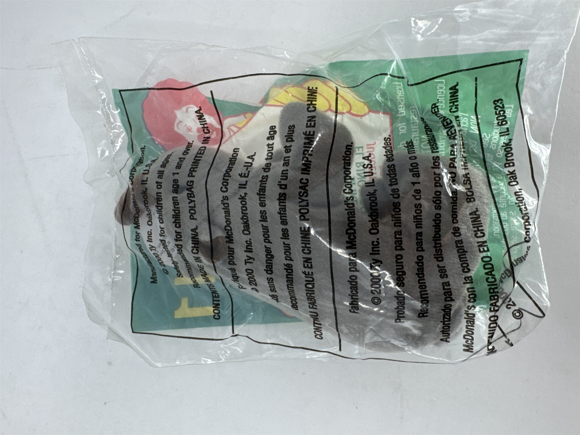 Vintage Ty McDonald's Teenie Beanie Spike the Rhino Plush Toy #11 New 2000