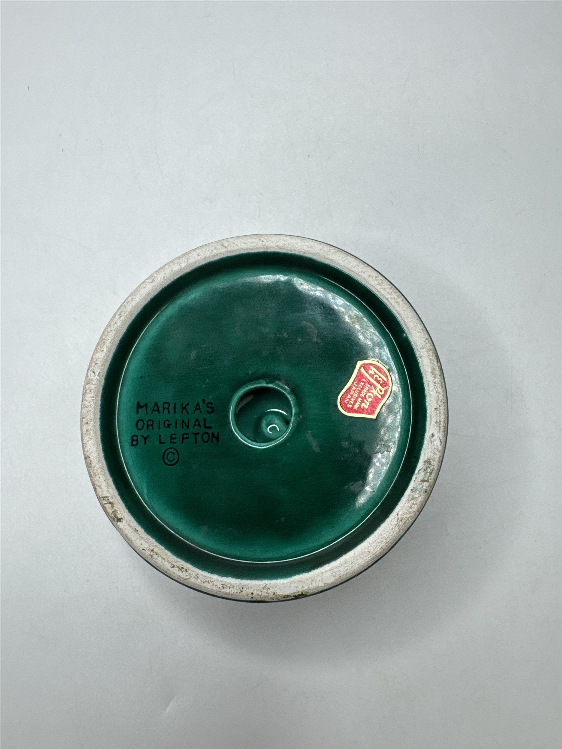 Vintage Lefton Holly Berry Ceramic Candle Holder Christmas Wreath Green Red